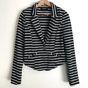 Poetry Black and White Striped Blazer